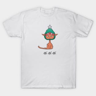 Festive Feline - Orange Grumpy Christmas Cat T-Shirt